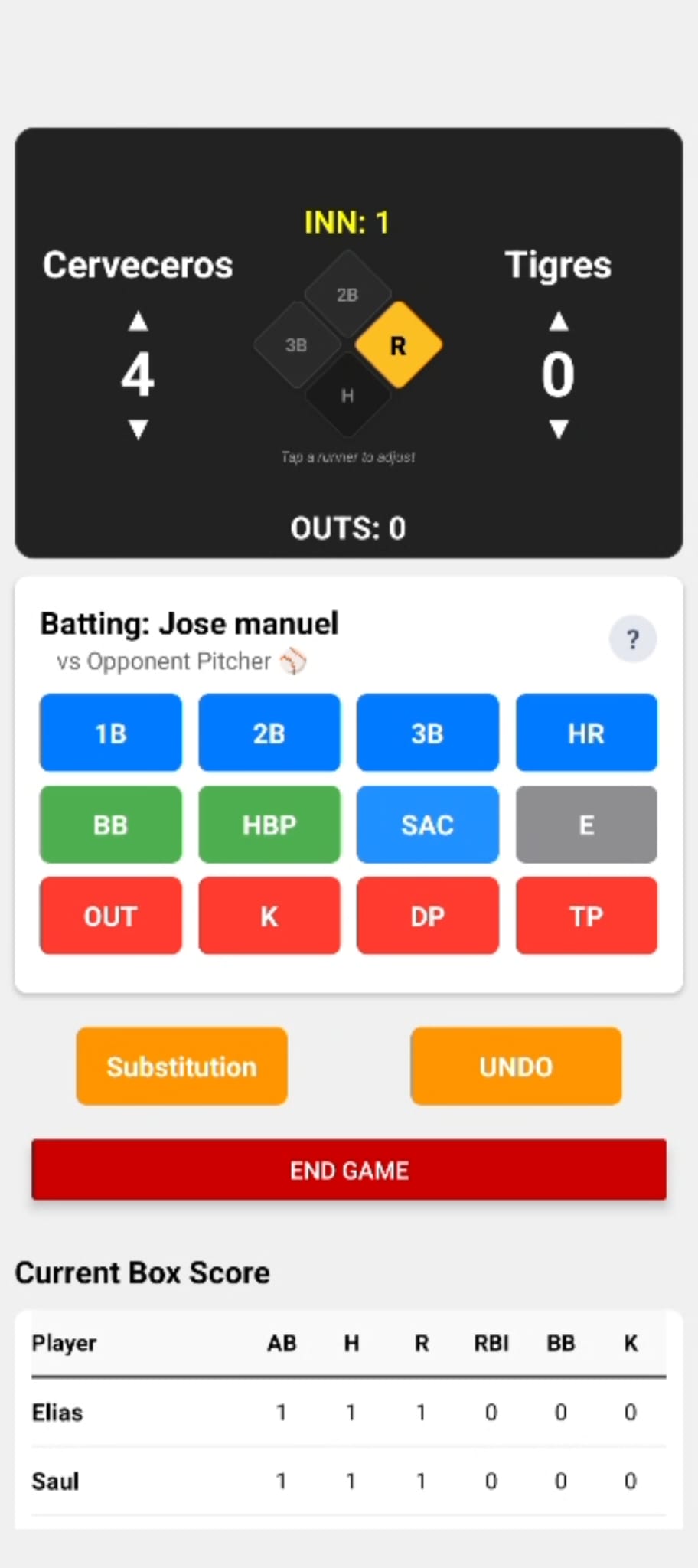 StatKeeper Scoring Interface
